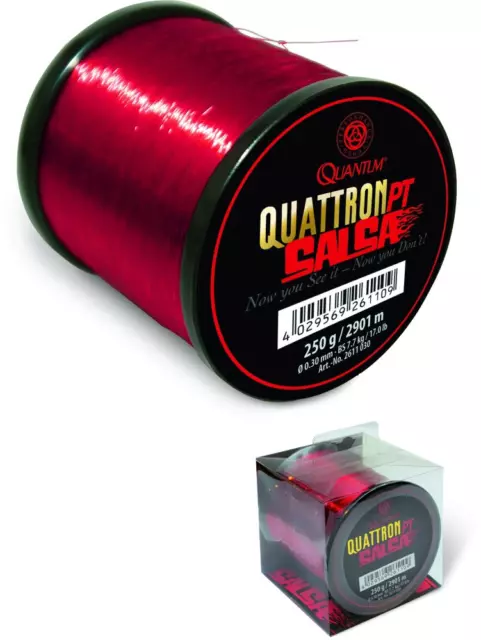 QUANTUM QUATTRON SALSA Ø0,40MM 1632M 12,50KG,27,60LBS Monofil TRANSPARENT ROT 40