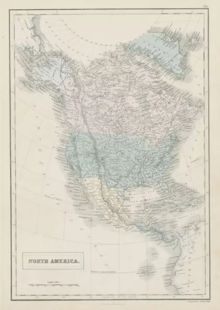 North America. Russian Alaska. US 31 states. SIDNEY HALL 1856 old antique map