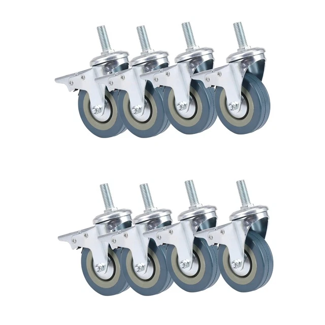 Rodillo giratorio de alto rendimiento con freno carretes de carro para muebles (75 mm)P2N8