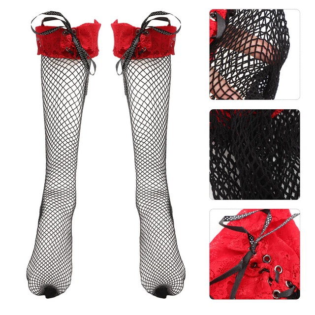 Calzini natalizi leggings a rete rete da pesca biancheria elegante donna biancheria elegante