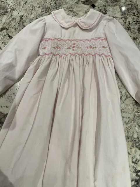 Rare Editions Little Girl’s Pink Smocked Dress Sz 5