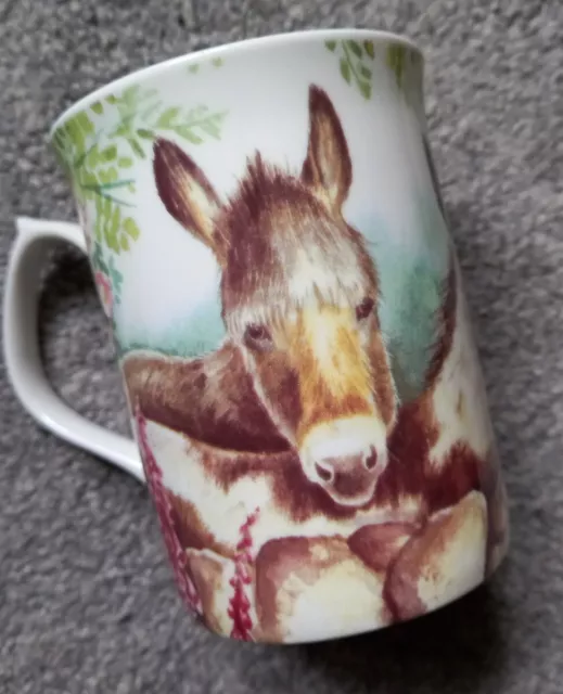 Lovely Fenton Bone China Ann Blockley Donkey Design Mug 9.25cm High 2