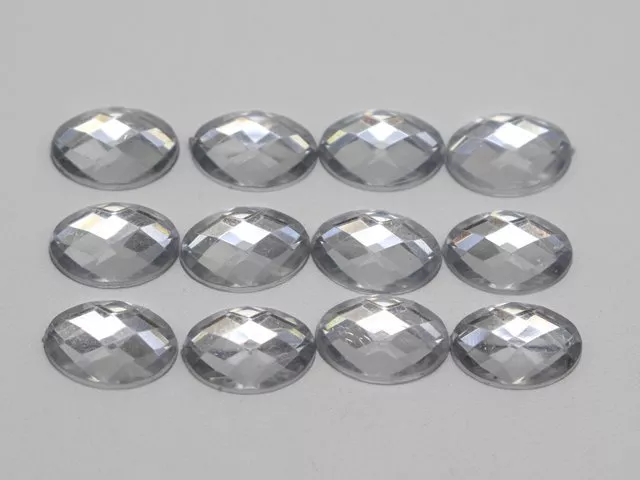 250 Acrylic Flatback Faceted Oval Rhinestone Gem 8X10mm No Hole Color for Choice