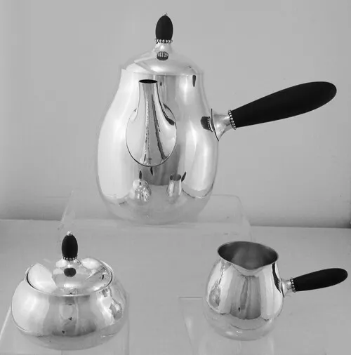 No. 80 by Georg Jensen Hammered Sterling Silver 3-PC Coffee Set, No Mono