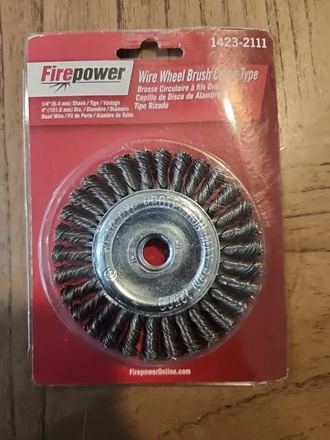 Firepower 1423-2111 4 INCH 1/4 CRIMPED Type & TWIST WIRE WHEEL BRUSH  5/8 Arbor