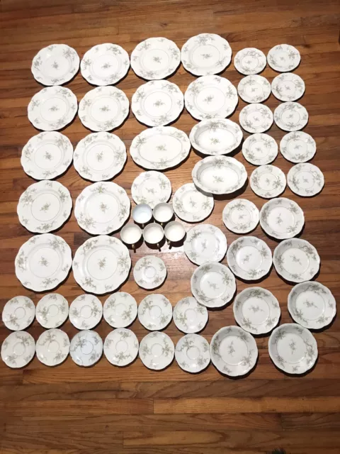 Theodore Haviland "Rosalinde " Pattern China - 56-Pieces Plates Mugs  Huge Lot