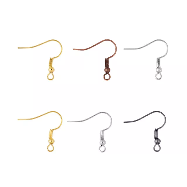 100pcs Brass French Earring Hooks Ear Wire Jewelry Making Finding Craft 18x19mm