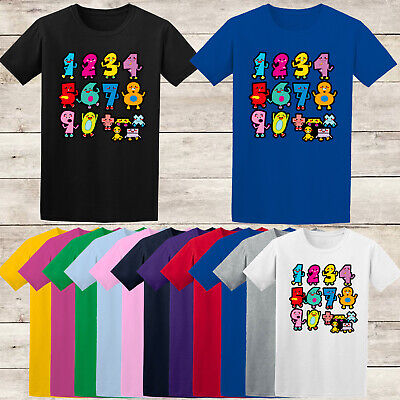 Funny Cartoon Numbers Maths Day Boys Girls s Cool  Top Kids T-Shirts #EM