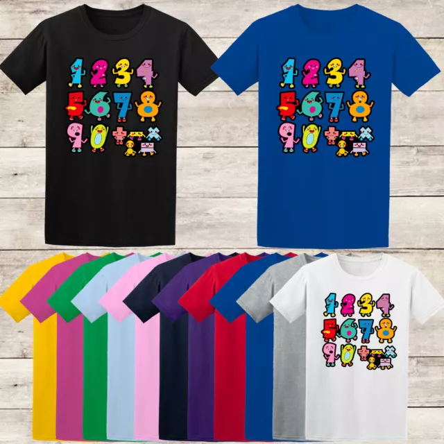 T-shirt fantastiche bambini numeri cartoni animati matematica giorno ragazzi ragazze #EM