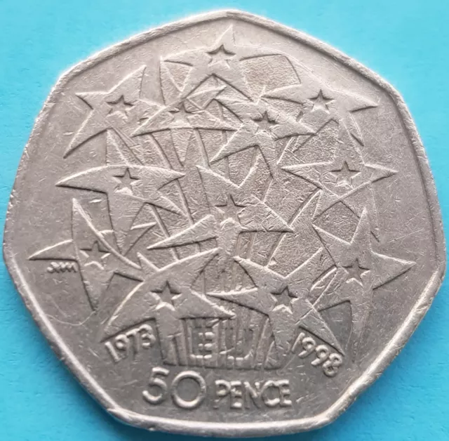 EU 1998 50p coin European Union 50 pence coin Commemorative Fifty Pence coin