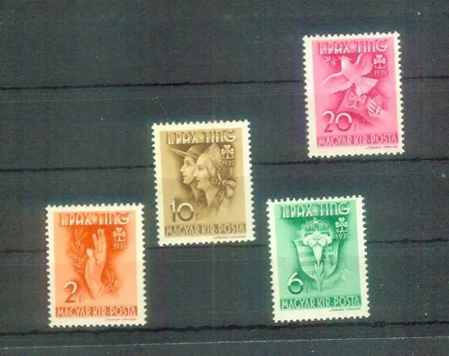 Recht seltener Satz Briefmarken aus Ungarn, MI 612-615 von 1939, postfrisch