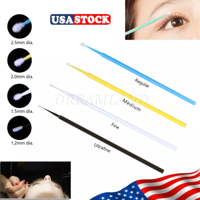400 Micro Brushes Applicators Microbrush Dental (Regular, Fine, Super Fine) Eye