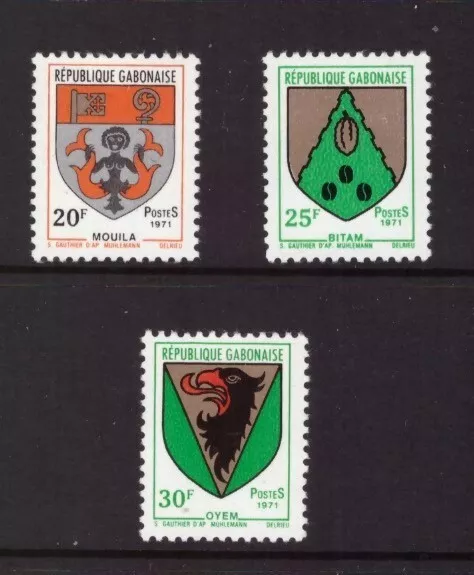 Gabon 1971 Town Arms set MNH mint stamps