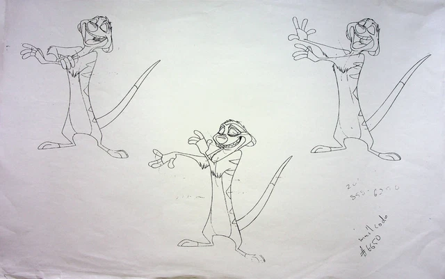 THE LION KING 1994 Animation Production TIMON Character Model Cel ...