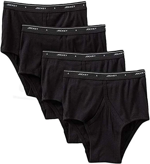 Jockey Men's Cotton Full Rise Brief Underwear 4 Pack Black Size 36 Jockey Men's Cotton Full Rise Brief Underwear 4 Pack Black Size 36