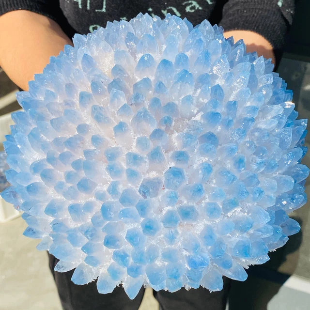 12.36LB New Find Blue Phantom Quartz Crystal Cluster Mineral Specimen Healing. 3
