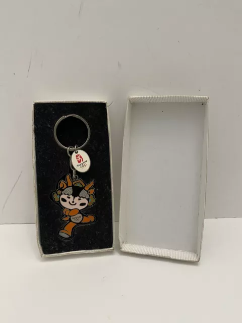 New With Tag And Box Olympics Keychain Beijing 2008 Orange 100% Authentic