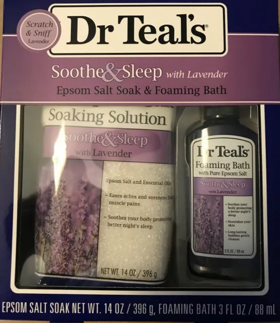 Dr Teal's Lavanda 414ml Epsom Sale Soak & Schiuma Bagno Soothe & Sonno