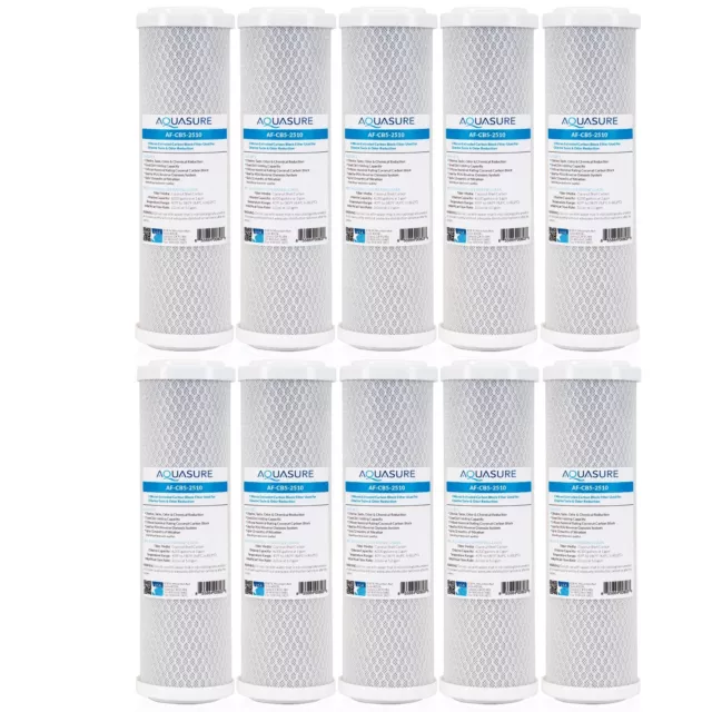 Aquasure Pioneer Series 5 Micron Coconut Shell Carbon Block Water Filter (10X)