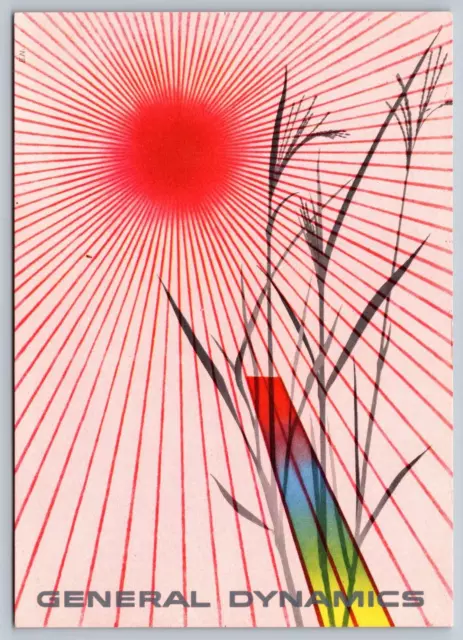 ORIGINAL 1956 ERIK NITSCHE POWER FOR PEACE GENERAL DYNAMICS postcard #8 RED SUN