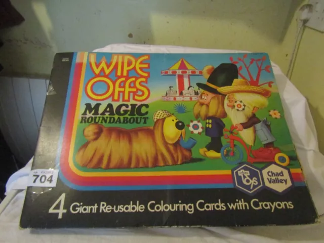 Vintage Chad Valley Magic Roundabout Wipe Off Colouring Sheets