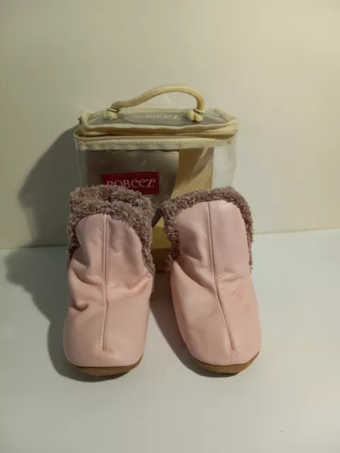 New ROBEEZ Leather Soft Sole Booties Pink Sz 18-24 Months Infant Toddler Shoes