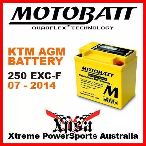 Motobatt Agm Quadflex Battery Ktm Exc-F Excf 250 Exc 250F 2007-2014 Enduro Bike