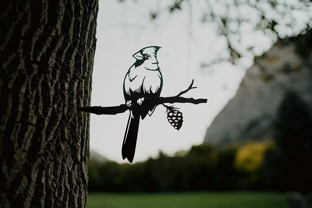 Cardinal Decoration | Garden Art | Backyard Art | Tree Art | Silhouette Art