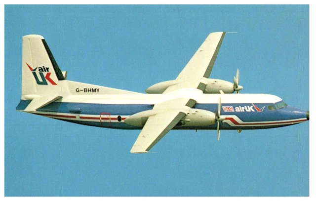 Air UK F 27 Fokker Friendship Airplane Postcard