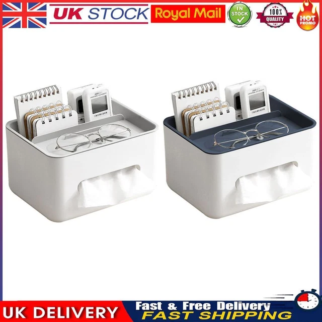 Multifunctional Tissue Box Napkin Holder Remote Control Storage Desk Organizer