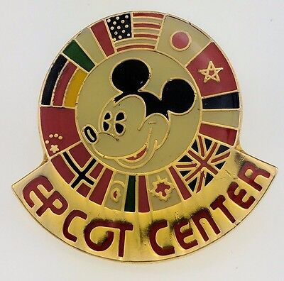Disney WDW Epcot Center Mickey & Country Flags 11 Flags Pin 1080 Trading 1980s