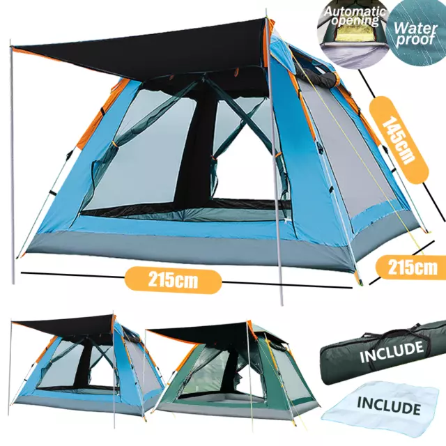 Instant Camping Tent 5 Person Auto Pop up Family Hiking Dome Waterproof Shelter