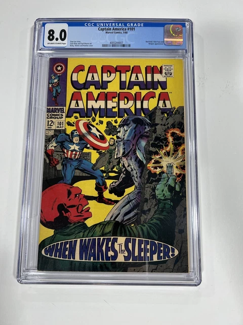 Captain America 101 CGC 8.0 ow/w pages Marvel 1968 Red Skull