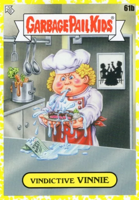 2021 GARBAGE PAIL KIDS GPK FOOD FIGHT YELLOW PARALLEL VINDICTIVE VINNIE 61b NM