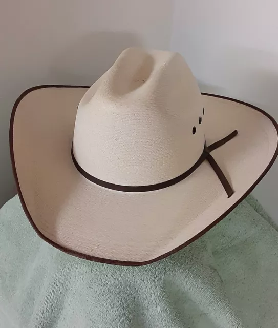 ATWOOD Hereford Low Crown 5X Long Oval Western Cowboy Hat Ivory Size 7 1/2