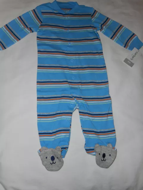 Carters Baby Boy Koala Striped Sleeper & Play Outfit- Infant Size 6 Months - New