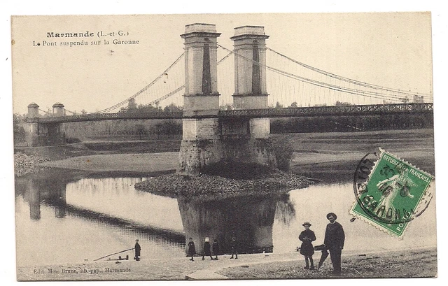 photo ancienne village Le Pont du Chemin de Fer sur la Garonne 47 MARMANDE