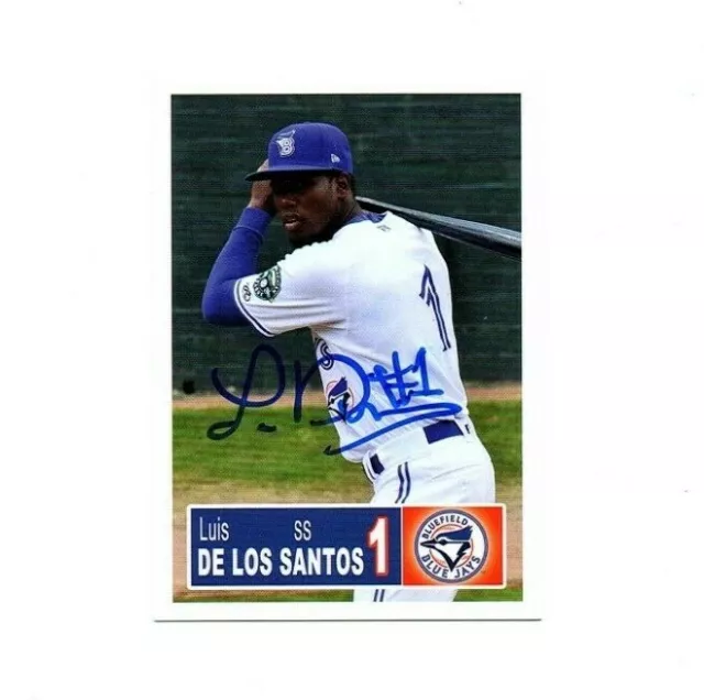 Luis De Los Santos 2018 Bluefield Blue Jays auto signed team rookie card