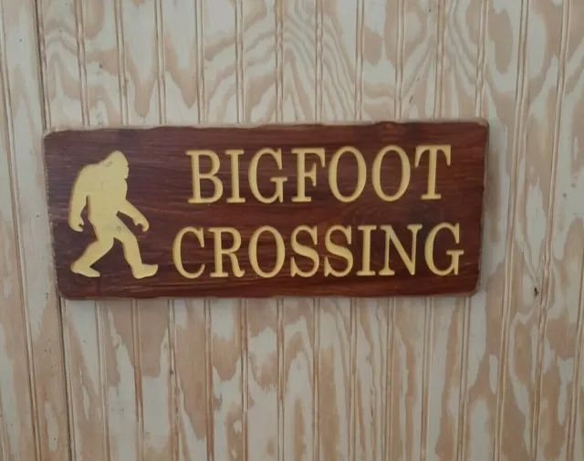 Bigfoot Crossing/Sasquatch Distressed Wood Sign/Rustic/Cabin/Lodge/Camping/Home 5
