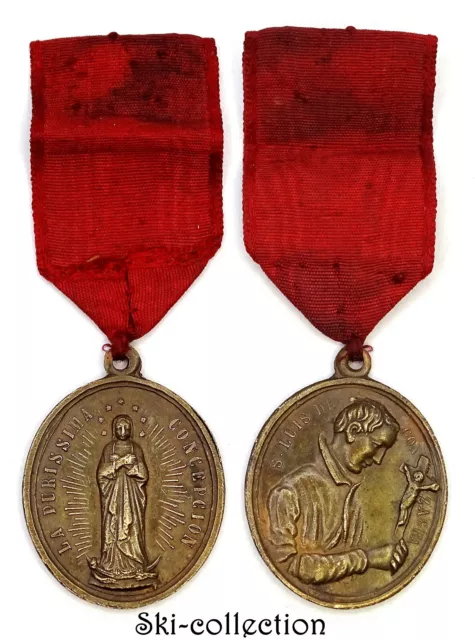 Medal Religious S. Luis De Gonzagua. La Purissima Concepcion. 19th° .Bronze