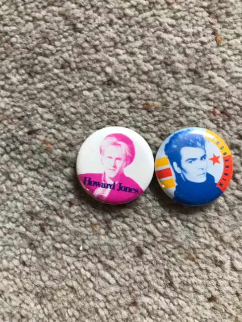 Batch Of Vintage 1980's Pop Button Badges.