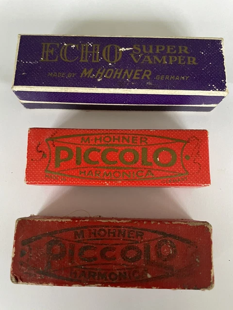 Lot 3 harmonicas Hohner piccolo echo super vamper