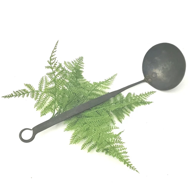 Early Antique Hand Forged Wrought Iron Ladle Dipper 13 1/2"
