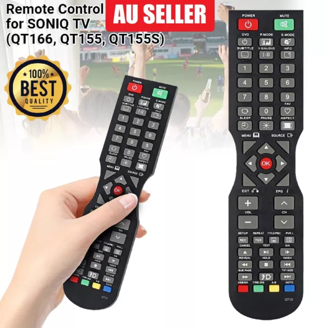 Original OEM For SONIQ TV Remote Control (QT166, QT155, QT155S) QT1D NO SETUP AU