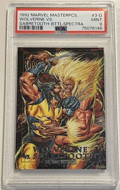 1992  Marvel Masterpieces Wolverine Vs. Sabretooth Battle Spectra  #3-D PSA 9