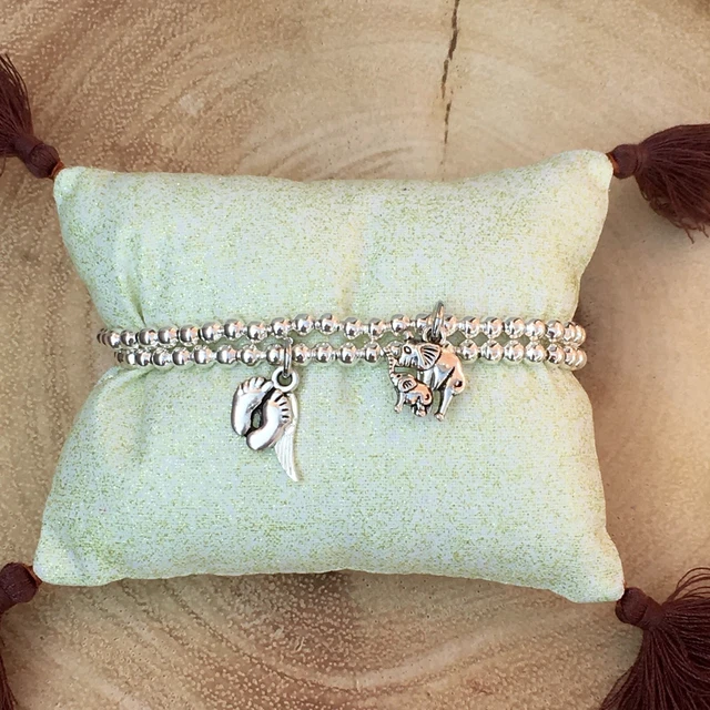 Aborto espontáneo bebé pérdida simpatía juego de brazalete regalo - Ángel bebé dijes