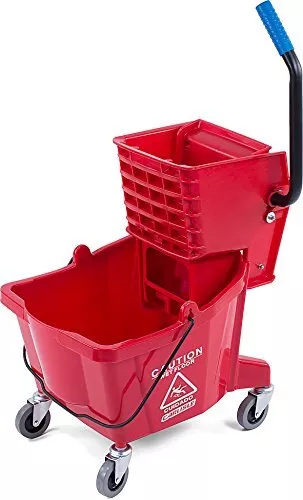 Carlisle FoodService Products Mop Bucket with Side-Press Wringer for Floor Cl...