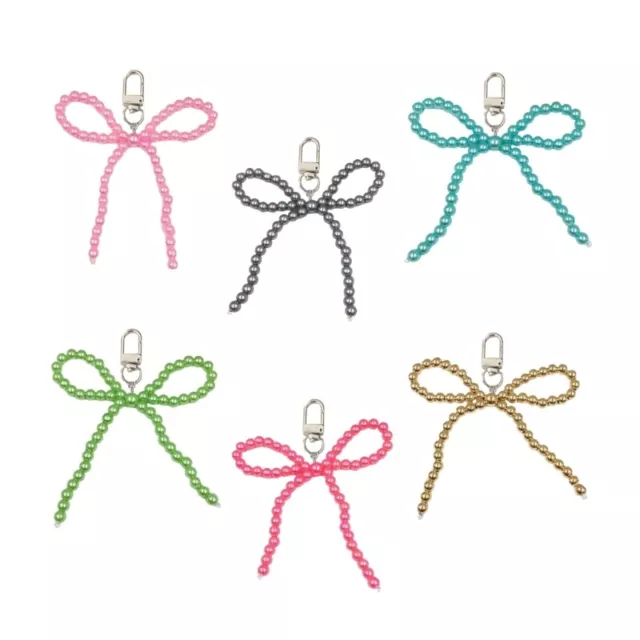 Colorful Bowknot Keychain Ornament Handbag Charm Pendant for Girls Women