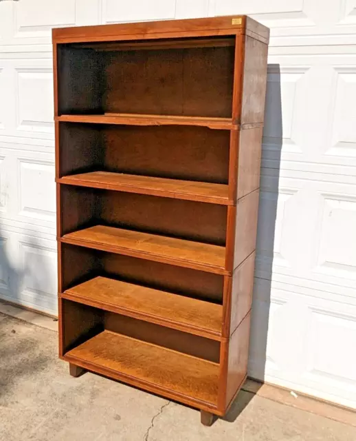 Vintage NUCRAFT of Grand Rapids Mid-Century Walnut '5 stack' Barrister Bookcase