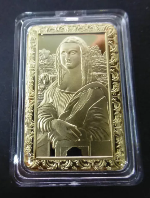 Leonardo Da Vinci Mona Lisa - 1Oz Gold Layered Bar